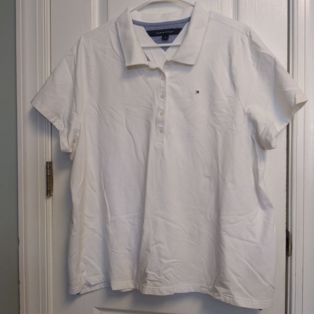 Tommy Hilfiger women’s White Polo Shirt Embroidery Logo